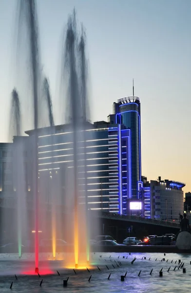 Fonte Nurzhol Boulevard Green Water Boulevard Astana Cazaquistão — Fotografia de Stock
