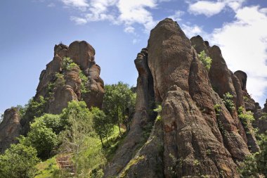 Belogradchik 'teki kale. Bulgaristan