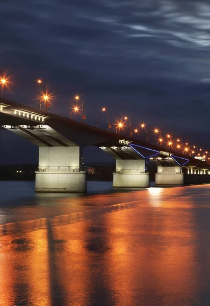 Puente Sobre Río Kama Perm Rusia — Foto de Stock
