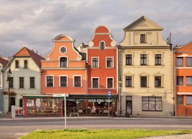 Zagan 'daki pazar meydanı. Polonya