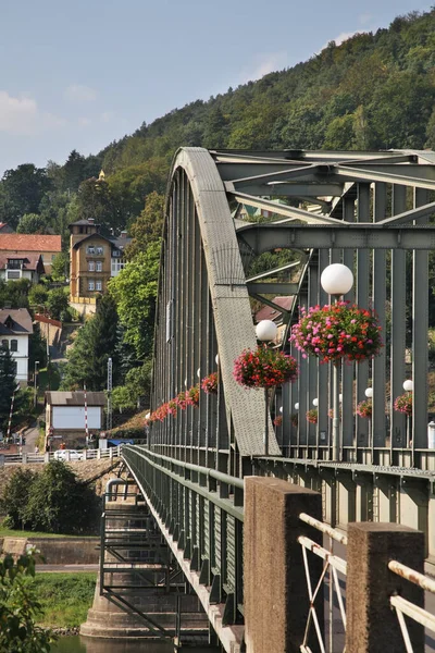 Tyrsuv Híd Labe Folyó Felett Decinben Cseh Köztársaság — Stock Fotó