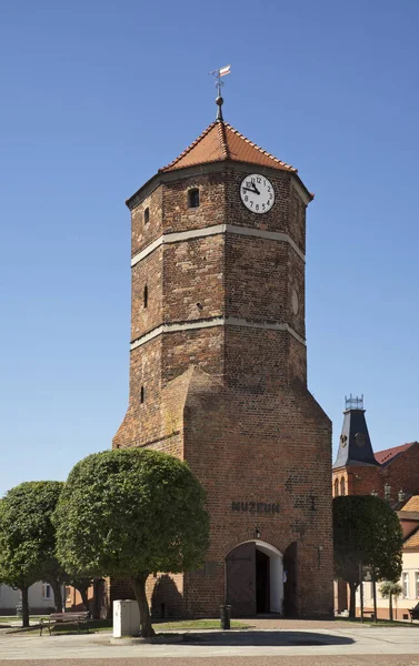 Torre Medieval Adosada Plaza Libertad Znin Polonia — Foto de Stock
