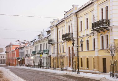 Grodno 'daki Sovyet caddesinde. Beyaz Rusya