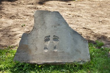 Biskupin 'deki antik mezarlık. Polonya