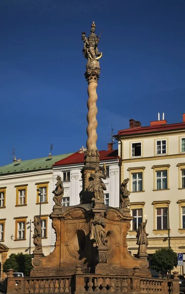 Marian Plague Column Lower Square Dolni Namesti Olomouc Moravia Czech — Stock Photo, Image