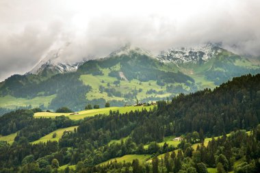 Ringoldingen köyü yakınlarındaki manzara. Bern Kantonu. İsviçre