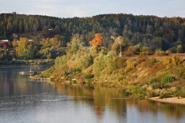 Tarusa 'daki Oka Nehri. Rusya