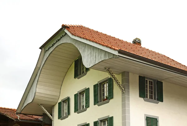 Frammento Costruzione Erlenbach Simmental Village Cantone Berna Svizzera — Foto Stock