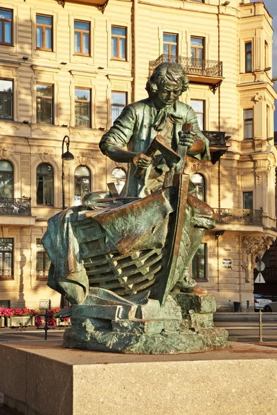 Monument Peter Great Admiralty Admiralteiskaya Embankment Saint Petersburg Russia — Stock Photo, Image