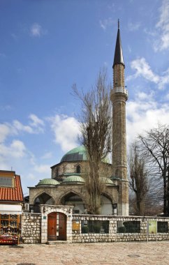 Saraybosna 'daki Bascarsijska czamija (Havadze Duraka Camii). Bosna-Hersek