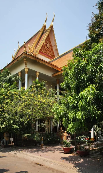 Wat Botum Świątynia Kwiatów Lotosu Phnom Penh Kambodża — Zdjęcie stockowe