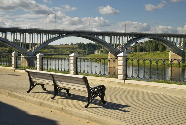 Pont Sur Volga River Staritsa Oblast Tver Russie — Photo