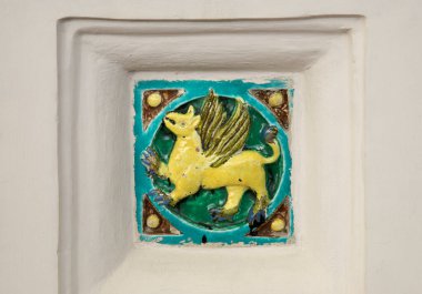 Yaroslavl 'daki Elijah Prophet kilisesinin seramik taşı. Rusya