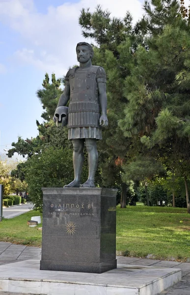 Monumento Filippo Macedonia Salonicco Grecia — Foto Stock