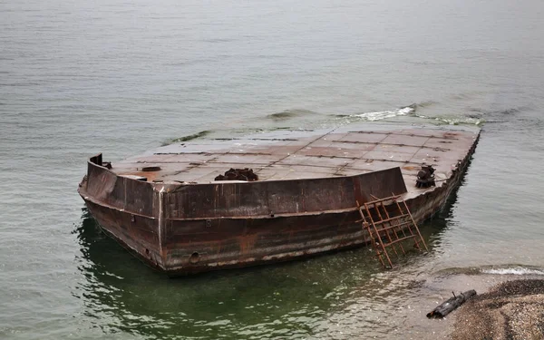 Untergegangenes Schiff Der Siedlung Port Baikal Oblast Irkutsk Russisch — Stockfoto