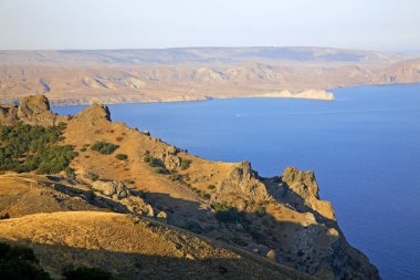 Koktebel Körfezi manzarası. Ukrayna