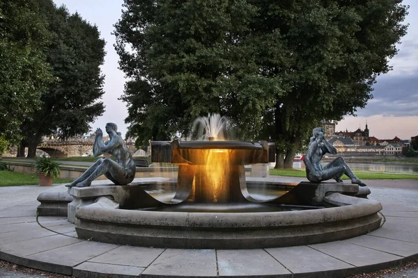 Fontana Delle Tre Grazie Dresda Paesi Bassi — Foto Stock