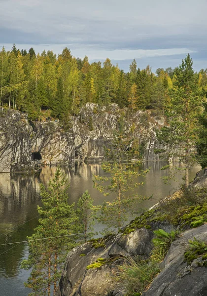 Grote Marmeren Kloof Mountain Park Ruskeala Republiek Karelië Rusland — Stockfoto