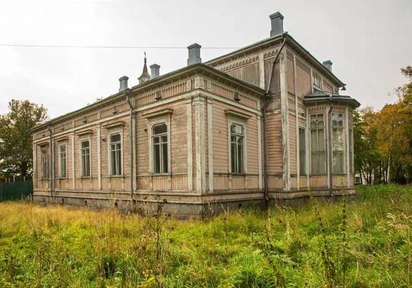 Antigua Casa Adosada Sortavala Serdobol República Karelia Rusia —  Fotos de Stock