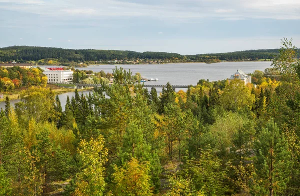 Vista Panoramica Sortavala Serdobol Dal Monte Kuhavuori Parco Vakkosalmi Repubblica — Foto Stock