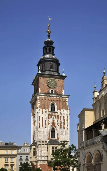 Townhouse Torre Sulla Piazza Principale Cracovia Polonia — Foto Stock