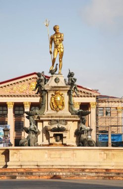 Neptune Çeşmesi, Batumi 'deki Rustaveli Bulvarı' ndaki parkta. Adjara Özerk Cumhuriyeti. Georgia