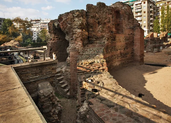 Ruinen Des Römischen Palastes Auf Dem Platz Navarino Thessaloniki Griechenland — Stockfoto