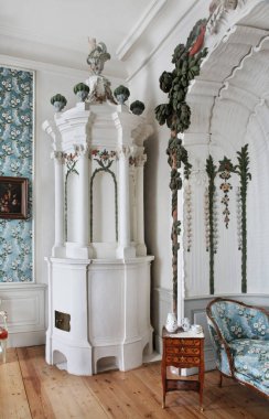 Pilsrundale yakınlarındaki Rundale Sarayı. Letonya