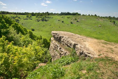 Vorgolsky Yelets yakınlarında kayalık. Lipetsk bölgesi. Rusya
