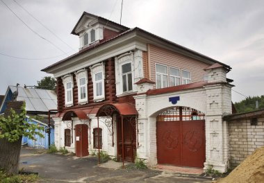 Gorodets 'te tarihi bir ev. Nizhny Novgorod Oblastı. Rusya
