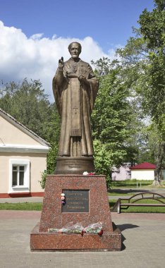 Polotsk 'taki Aziz Niklas anıtı. Beyaz Rusya