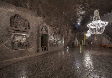 Wieliczka Tuz Madeni manzarası. Polonya