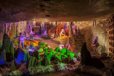 Wieliczka Tuz Madeni manzarası. Polonya
