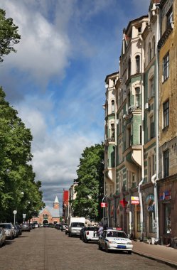 Vyborg 'un manzarası. Rusya