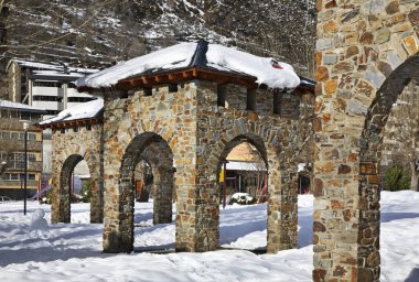  Encamp şehir parkı. Andorra.