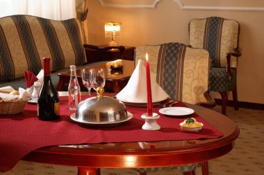 Moskova 'daki servis masasının manzarası. Rusya