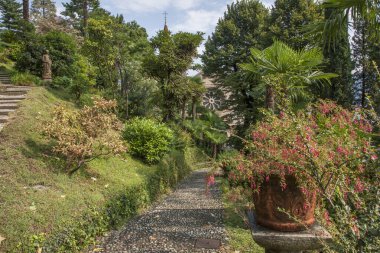 Cadenabbia 'daki bahçe manzarası. İtalya