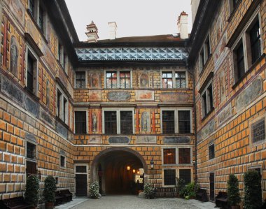 Cesky Krumlov 'daki kale. Çek Cumhuriyeti