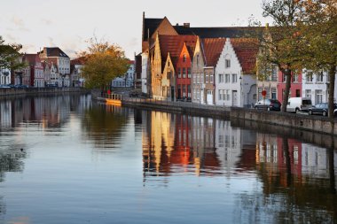 Bruges manzarası. Belçika