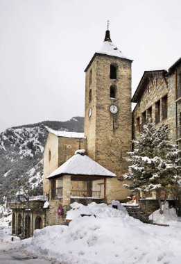 Ordino 'daki Sant Corneli ve Sant Cebri kilisesi. Andorra.