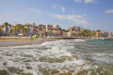 Villajoyosa plajı. Alicante vilayeti. İspanya