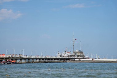 Sopot 'taki iskelede. Polonya