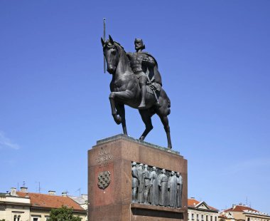 Zagreb 'deki Kral Tomislav anıtı. Hırvatistan