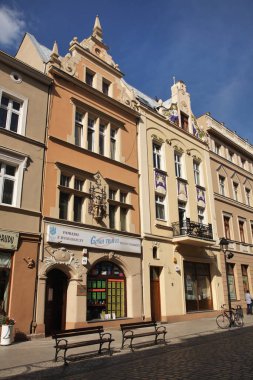 Bydgoszcz 'un tarihi bölgesinde Dluga Caddesi. Polonya