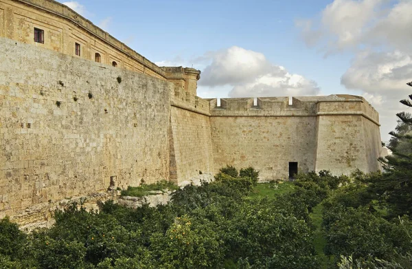 Defensive Walls City Mdina Malta — Stock Photo, Image