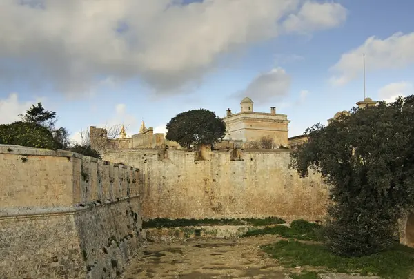 Murallas Defensivas Ciudad Mdina Malta — Foto de Stock