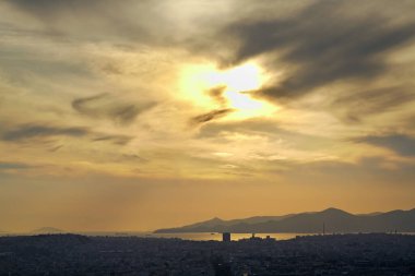 Atina 'nın panoramik manzarası. Yunanistan