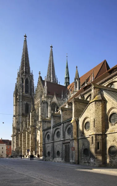 Szent Péter Templom Regensburgi Székesegyház Bajorország Németország — Stock Fotó