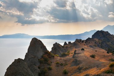 Kara Dag Dağı - Koktebel yakınlarında Kara Dag Dağı. Ukrayna