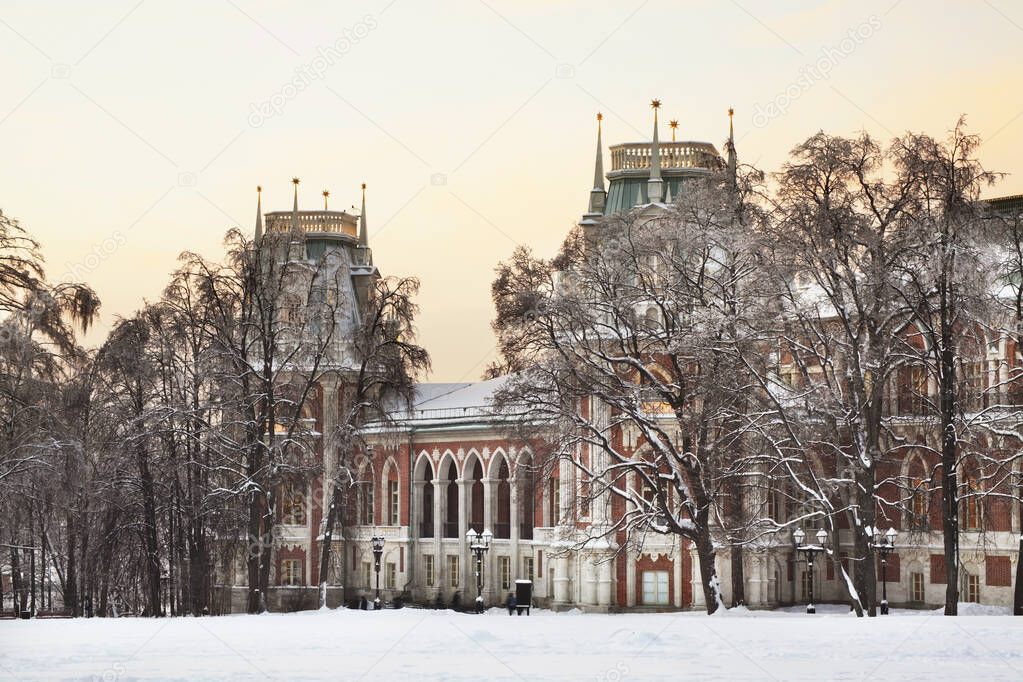 Grand palace in Tsaritsyno. Moscow. Russia